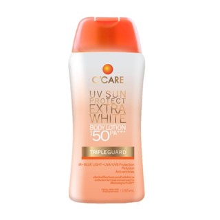 ❤️❤️  โลชั่นกันแดด สำหรับผิวกาย CCARE UV SUN PROTECT EXTRA WHITE BODY LOTION SPF 50PA+++ (150มล)