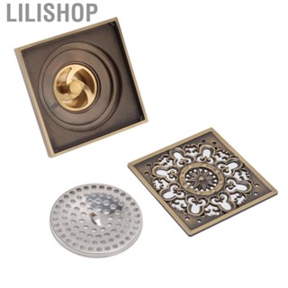 Lilishop Squared Floor Drain Retro Copper Floor Drain for Balcony