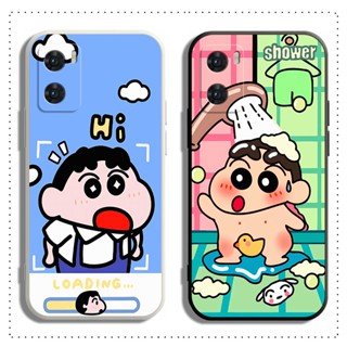 เคส OPPO RENO 8T 8 7 6 7 7Z 8Z 6Z 5Z 5 4 PRO โทรศัพท์มือถือแบบนิ่ม ลายการ์ตูนชินจัง สีขาวดํา สําหรับ