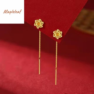 18K Saudi gold pawnable Lucky Grass Tassel Earline Women's Earrings Jewelry Gift
