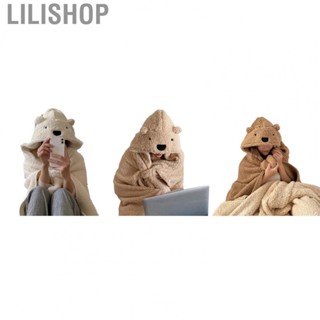 Lilishop Wearable   Hooded Blankets Cotton Multi Purposes Roomy  for Gifts