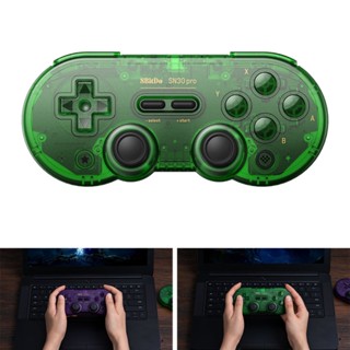 ✿ 8bitdo SN30Pro เกมแพดควบคุมเกม แบบไร้สาย บลูทูธ อุปกรณ์เสริม สําหรับ NS- สีม่วง และสีเขียว