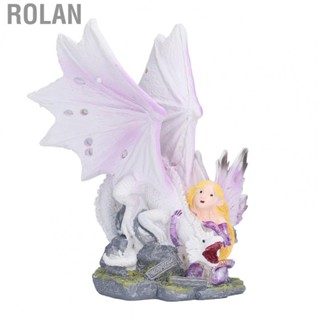 Rolan Girl Dragon Ornament Dragon Girl Desktop Ornament Standing Sculpture Resin