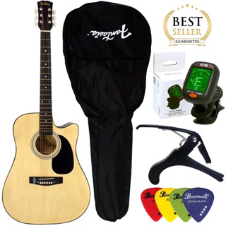 Fantasia Acoustic Guitar กีต้าร์โปร่ง 41" รุ่น F100 / M41 (สีไม้) + อุปกรณ์กีตาร์ (กระเป๋ากีตาร์โปร่ง + เครื่องตั้งสายพร้อมถ่าน + คาโป้ + ปิ๊กกีตาร์ 4 ตัว)