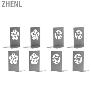 Zhenl 4Pcs  Slip Portable Sturdy Metal Decorative Bookends Desktop  Ends