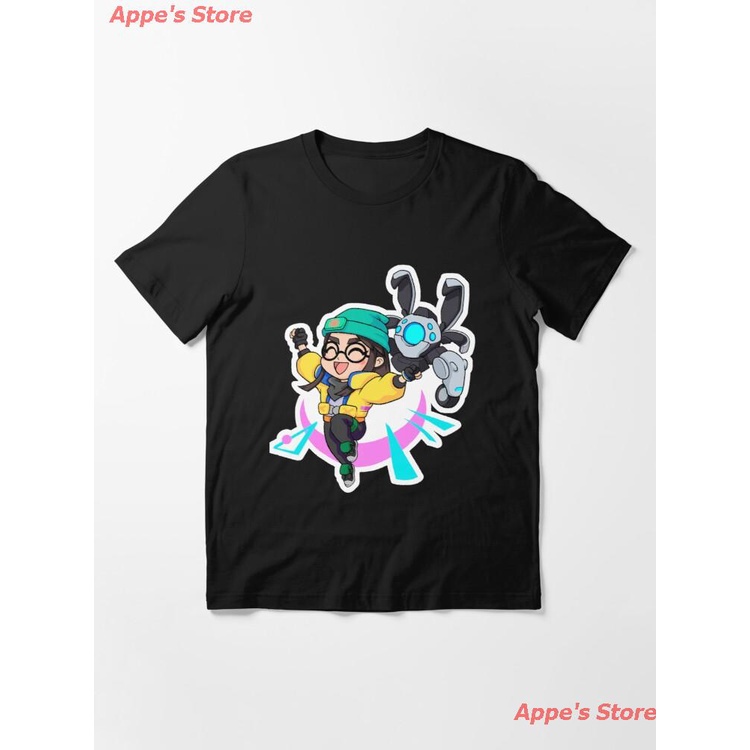 แฟชั่น League of Legends Arcane Killjoy Sticker Valorant Battle Pass Essential T-Shirt เกมจลาจล เสื้