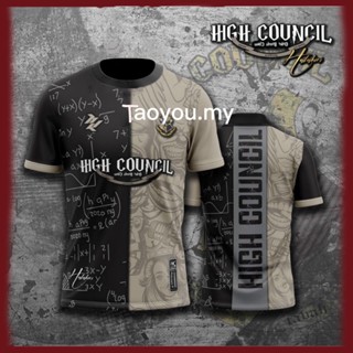 พร้อมส่ง เสื้อยืดลําลอง แขนสั้น พิมพ์ลาย RETRO COLLAR Viral HIGH COUNCIL HC BLACK VOLUME 1 Baju Raya 2023 Baju Jersey Viral สําหรับผู้ชาย