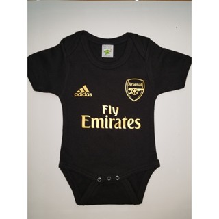 Arsenal ชุดรอมเปอร์ ลายโลโก้ สีทอง สีดํา สําหรับเด็ก 2MQU