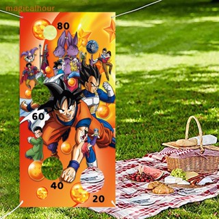 Magicalhour^^ ธงแบนเนอร์ ลาย Dragon Ball Z Bean Bag Toss Game-Throwing สําหรับงานปาร์ตี้ 1 ชิ้น