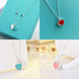 Double Heart Necklace Gift Women Heart Hearts Jewelry Ladies Layer Long