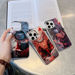 เคสป้องกันโทรศัพท์มือถือ ลายนารูโตะ คาคาชิ ซาสึเกะ สองด้าน สีเงิน สําหรับ iPhone 11 14 12 13 Pro Max