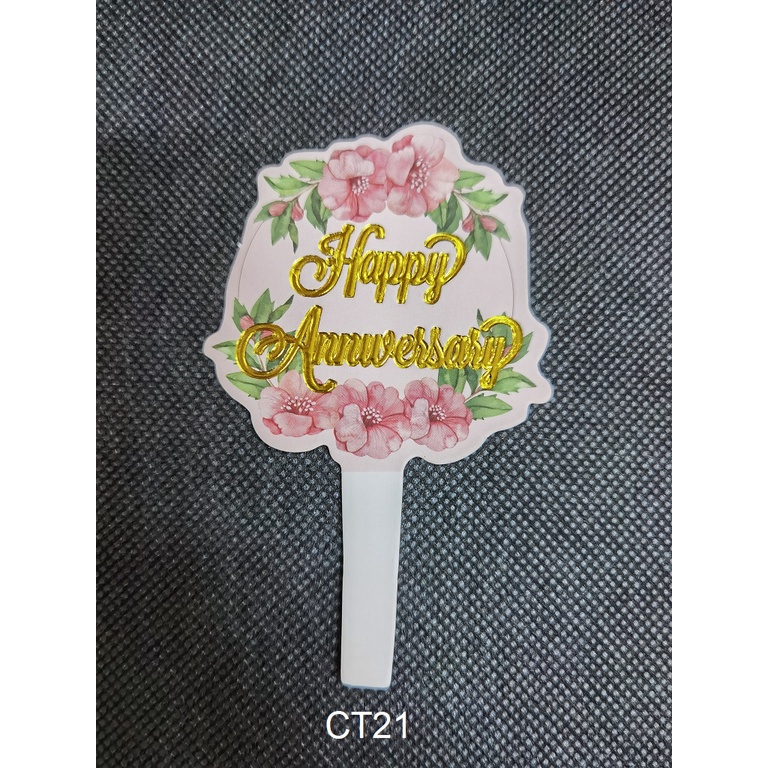 CT21 Happy Anniversary Cake Topper-5pc/pkt