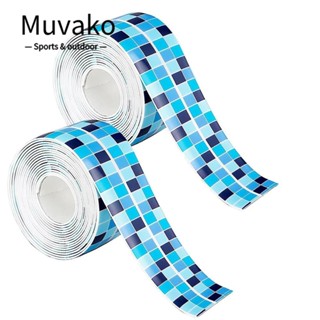 MUVAKO เทปกาว PVC กันน้ํา มีกาวในตัว 1.5 นิ้ว X 10.5 ฟุต สําหรับตกแต่งอ่างล้างหน้า อ่างล้างหน้า ห้องครัว 2 แพ็ค