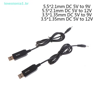 Loveoionia1 สายอะแดปเตอร์พาวเวอร์บูสต์ USB DC 5V เป็น 9V 12V 3.5*1.35 มม. 5.5*2.1 มม.