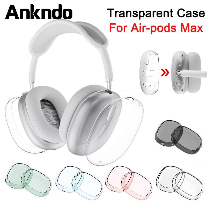 Ankndo เคสซิลิโคนใส TPU แบบนิ่ม สําหรับหูฟังไร้สาย Airpods Max