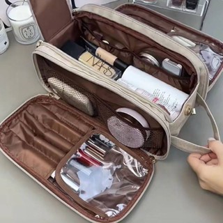 SENSES// Upgraded Pu Large Capacity Cosmetic Bag Zipper Portable Travel Advanced Makeup Brush Wash Bag Buggy Bag iMx5