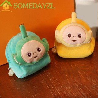 SOMEDAYZL Teletubbies กระเป๋าสตางค์ กระเป๋าใส่เหรียญ มีซิป ลายการ์ตูนลิปสติกน่ารัก พร้อมสายคล้อง ประดับไข่มุก แฟชั่นสําหรับเด็ก