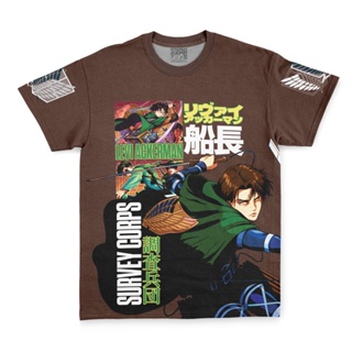 เสื้อยืด พิมพ์ลาย Levi Ackerman V3 Attack on Titan แฟชั่นสตรีท