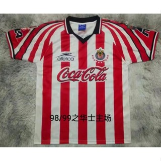 เสื้อกีฬาแขนสั้น ลายทีม Chivas Regal Home Away สไตล์วินเทจ 98-99