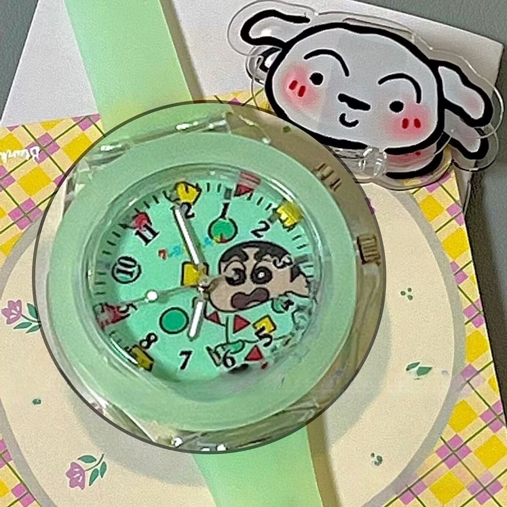 ใหม่ Crayon Shin Chan นาฬิกาเรืองแสงนักเรียนนาฬิกาการ์ตูน Luminous Led เด็กนาฬิกาเด็กเพื่อนที่ดีที่สุด