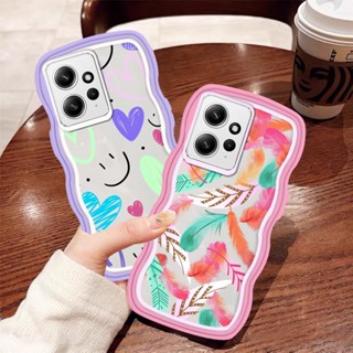 เคสโทรศัพท์มือถือ TPU ลายขนนก และหัวใจ หลากสี สําหรับ Redmi Note 12 Redmi A1 A2 10C 10A 9C 9T Note 11S 10 5G 10S 9S 8 Pro Xiaomi Poco M5S M3 X3 Pro NFC HOSTR