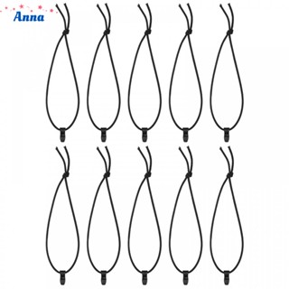 【Anna】Bungee Cord 10 Pack Black Elastic Lace Up Rubber Band With Hook Closure