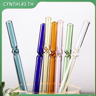 19 ซม.หลอดดูดดื่มแบบใช้ซ้ำได้สูงแก้ว Borosilicate งานแต่งงานวันเกิด Party Straws โปร่งใสทนความร้อน Cynthia