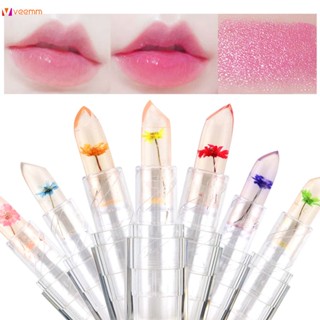 3q Beauty Transparent Lip Glaze Dry Flower Temperature Change Lipstick ลิปสติก Transparent Jelly Lipstick Moisturizing Lip Balm veemm