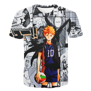 ใหม่ เสื้อยืดลําลอง แขนสั้น พิมพ์ลายอนิเมะ Haikyuu Volleyball Junior 3D โอเวอร์ไซซ์ สไตล์ฮาราจูกุ แฟชั่น สําหรับสตรี 2021