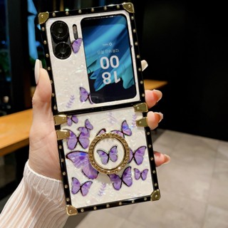 เคสโทรศัพท์มือถือ แบบฝาพับ กันกระแทก ลายผีเสื้อ หรูหรา สําหรับ OPPO Find N2