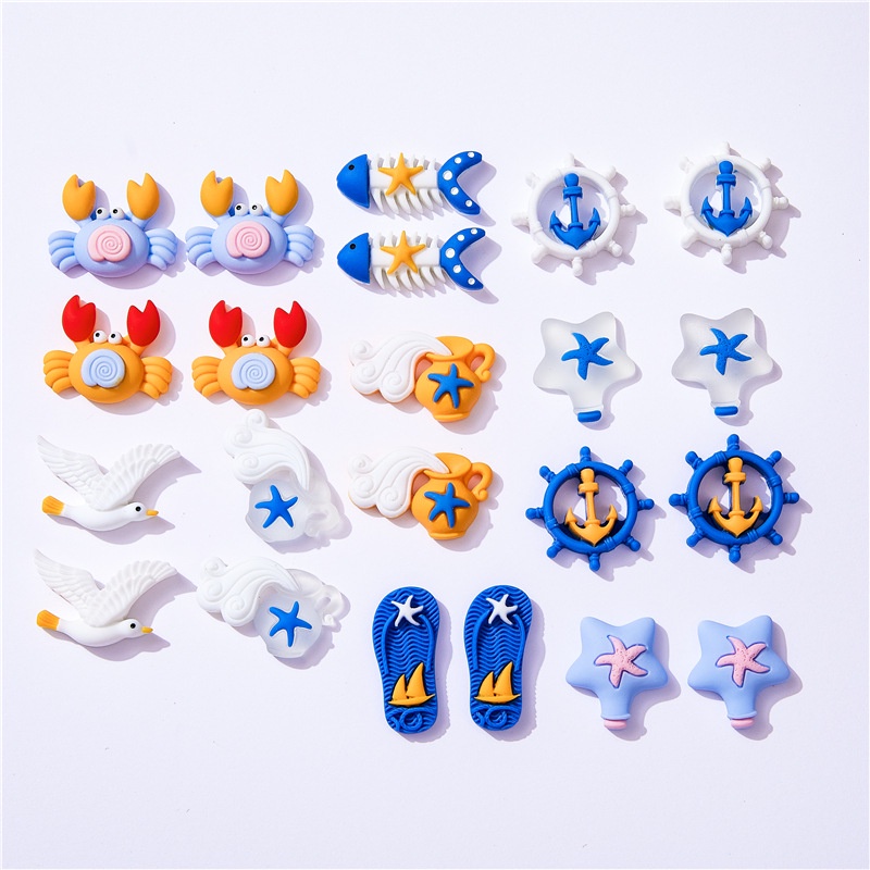 [3#] กาวเรซิ่น รูปการ์ตูนชายหาด อุปกรณ์เสริม สําหรับติดเคสโทรศัพท์มือถือ diy