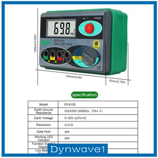 [Dynwave1] เครื่องวัดความต้านทานพื้นดิน มีไฟแบ็คไลท์ แบบพกพา