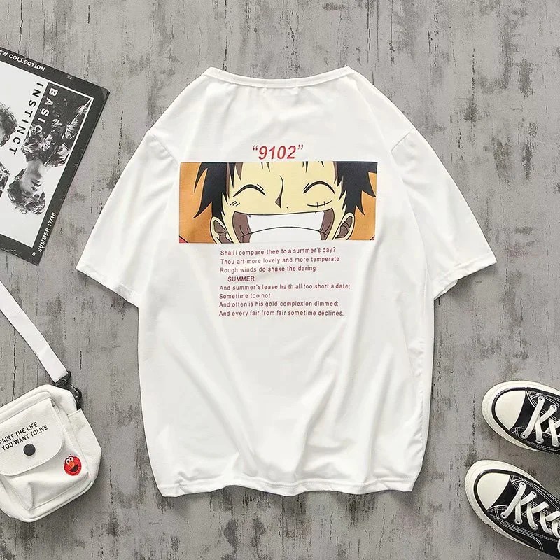 เสื้อยืด เสื้อยืด ONE PIECE เสื้อยืดแขนสั้นพิมพ์ลายการ์ตูน M-2XLsize: S-5XLsize: S-5XL