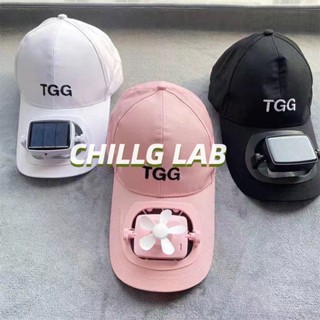 CHILLG LAB หมวกพัดลมชาร์จฤดูร้อนขนาดเล็กเวอร์ชั่นเกาหลีของชายหญิงคู่หมวกบังแดดกลางแจ้ง