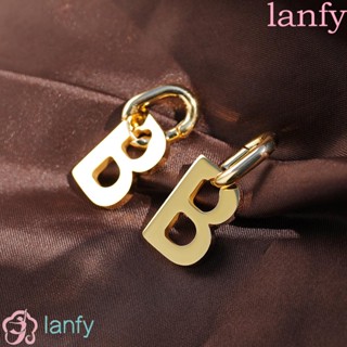 LANFY ต่างหูห้อย จี้ตัวอักษร B เครื่องประดับแฟชั่น สําหรับผู้หญิง