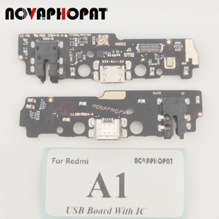 Novaphopat บอร์ดชาร์จไมโครโฟน สายอ่อน แจ็คเสียบหูฟัง USB สําหรับ Redmi A1 A1 Plus