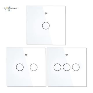 สวิตช์ไฟอัจฉริยะ WiFi RF433 ควบคุมผ่านแอพ Tuya สําหรับ Alexa Google Home 220V EU(2) 1 ชิ้น