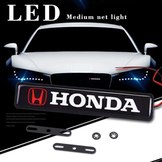 ด้วยไฟ LED รถกระจังหน้าสัญลักษณ์ป้ายสติ๊กเกอร์ With LED light Car Front Grille Emblem Badge Stickers สำหรับ Honda City Jazz Brio Civic HRV Mobilio Accord CRV BRV Fit Vezel Odyssey