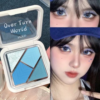 TikTok วรรคเดียวกัน # Summer Blue Eyeshadow Pocket Eyeshadow Plate Earth Milk Tea Bead Matte ราคาถูก Hot Girl Pink Green Puzzle New 7.26nn