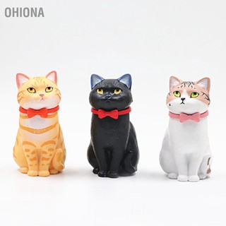  OHIONA 6PCS ของเล่นแมวรุ่นท่าทางที่น่าสนใจรูปร่างน่ารักแฮนด์เมดสูงจำลองเครื่องประดับสัตว์สำหรับเด็กวัยรุ่น