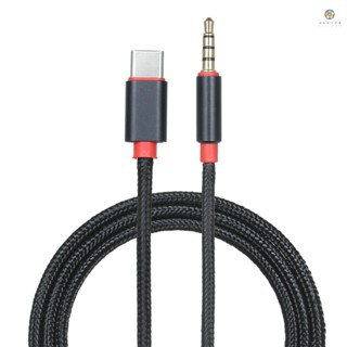 สายเคเบิลอะแดปเตอร์เสียงสเตอริโอ Type-C ตัวผู้ เป็น 3.5 มม. TRRS ตัวผู้ 3.12 ฟุต USB-C เป็น 3.5 มม. 3.12 ฟุต สีดํา