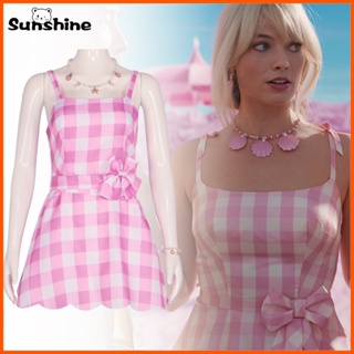 ใหม่ Movie Barbie Cosplay Costume เครื่องแต่งกายคอสเพลย์ ชุดเดรสบาร์บี้ สีชมพู เหมาะกับฤดูร้อน สําหรับเด็กผู้หญิง งานรื่นเริงฮาโลวีน