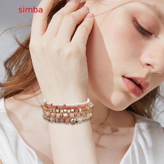 【Simba】สร้อยข้อมือลูกปัด ซ้อนกันได้ สไตล์โบฮีเมียน หลายชั้น สําหรับผู้หญิง และผู้ชาย