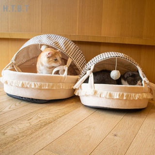  H.T.B.T Cat Cave Bed All Seasons อุ่นสบายพับได้ล้างทำความสะอาดได้กึ่งปิดเต็นท์สำหรับสัตว์เลี้ยง สำหรับแมวสุนัขขนาดเล็ก