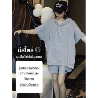 ชุดกีฬา เสื้อแขนสั้น กางเกงขาสั้น ลดอายุ สองชิ้น สีดํา ระดับไฮเอนด์ แฟชั่นฤดูร้อน สําหรับผู้หญิง GEE
