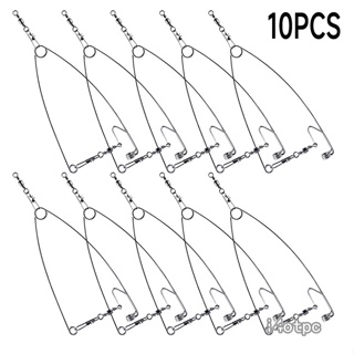 I4otpc 10 ชิ้น ตะขอตกปลาอัตโนมัติ ปรับได้ กันสนิม สเตนเลส ตะขอทริกเกอร์ อุปกรณ์ตกปลา