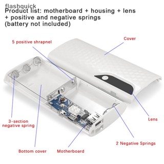 Flashquick เคสชาร์จ USB คู่ แบบพกพา 5x18650 DIY 1 ชิ้น
