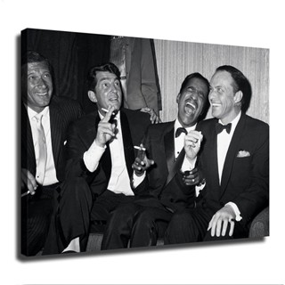 Preeminent The Rat Pack โปสเตอร์ผ้าใบ พิมพ์ลาย Best of Frank Sinatra Dean Martin Sammy Davis Jr สไตล์โมเดิร์น สําหรับตกแต่งผนังห้องนอน ห้องครัว