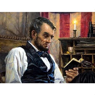 โปสเตอร์ พิมพ์ลาย Abraham Lincoln Usa President Portrait สําหรับตกแต่งบ้าน