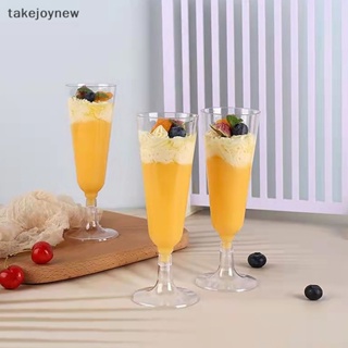 [takejoynew] ขลุ่ยแก้วไวน์ แชมเปญ พลาสติกใส แบบใช้แล้วทิ้ง สําหรับงานแต่งงาน ปาร์ตี้ 6 ชิ้น